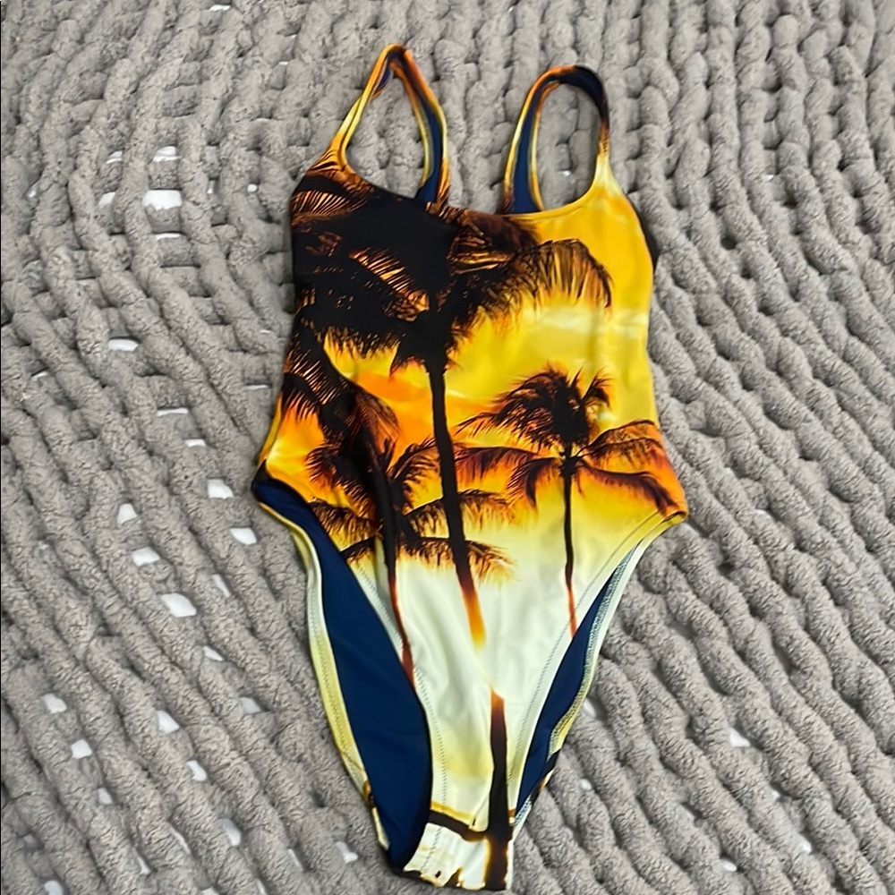 Aerie Yellow and Orange One Piece Swimsuit